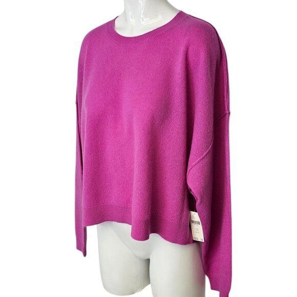 Anthropologie Pilcro The Alani 100% Cashmere Sweater, Cropped Crew-Neck, Pink,1X - Picture 9 of 9